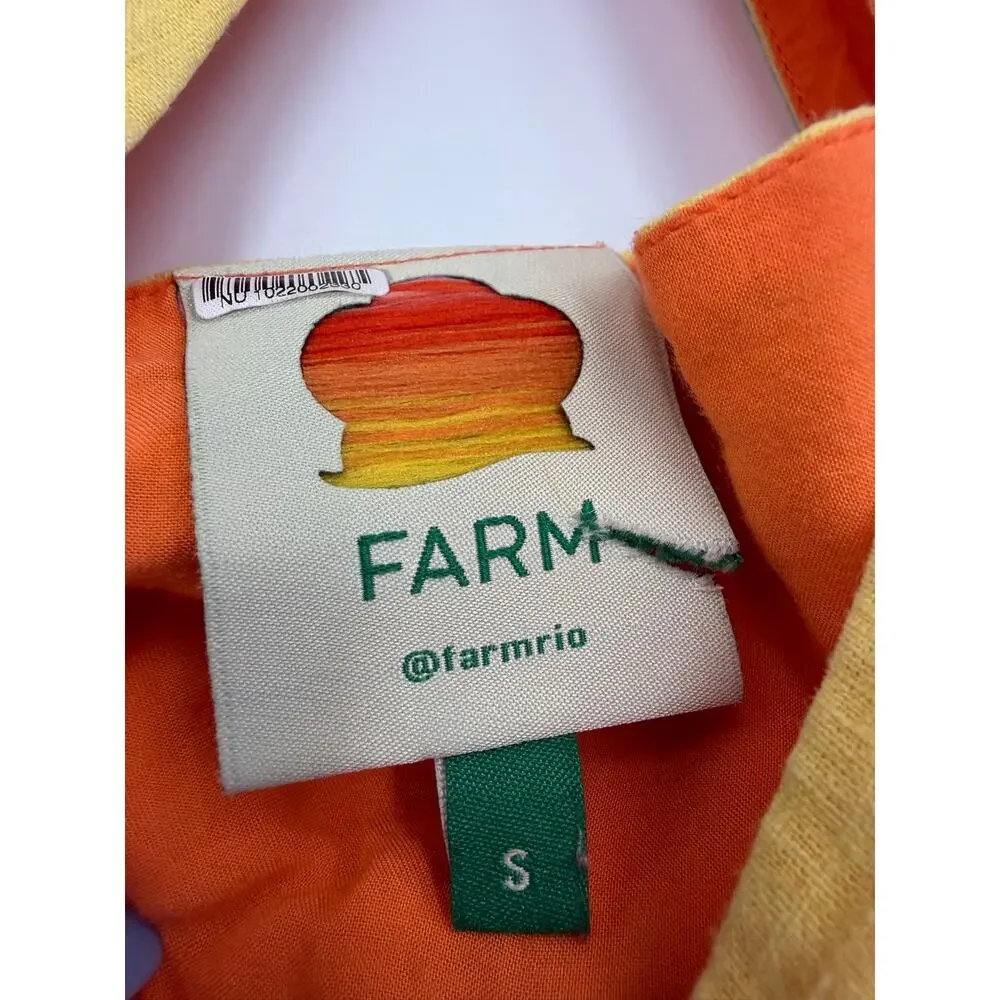 Farm Rio rainbow mixed prints crop top size small